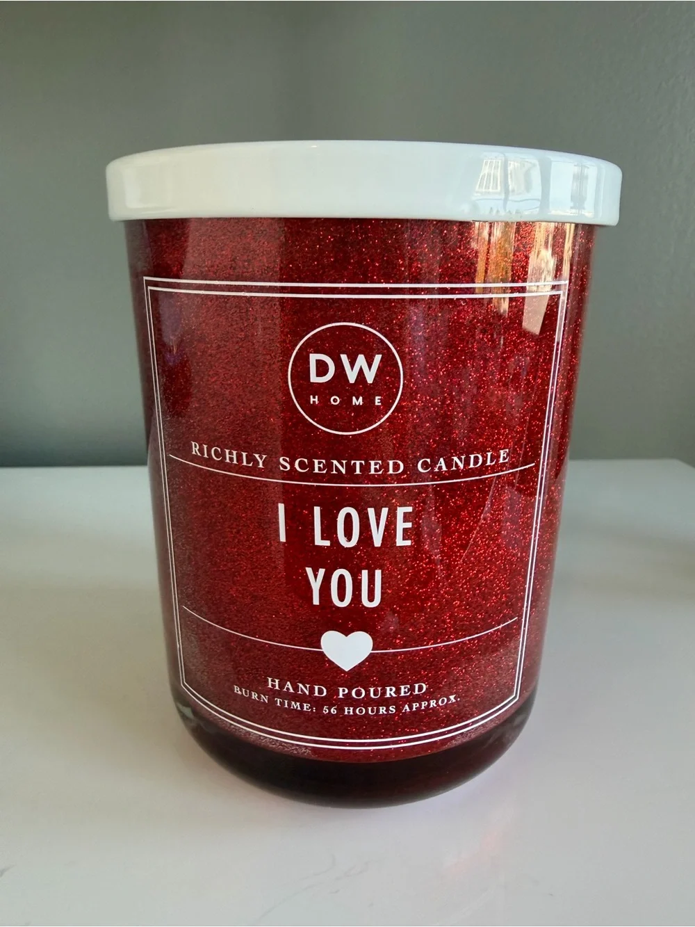 DW Home Red Glitter 'I Love You' Richly Scented Candle